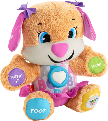 Fisher-Price Baby & Toddler Toy Laugh & Learn Smart Stages Puppy Musical Plush with Lights & Phrases for Infants Ages 6+ Months