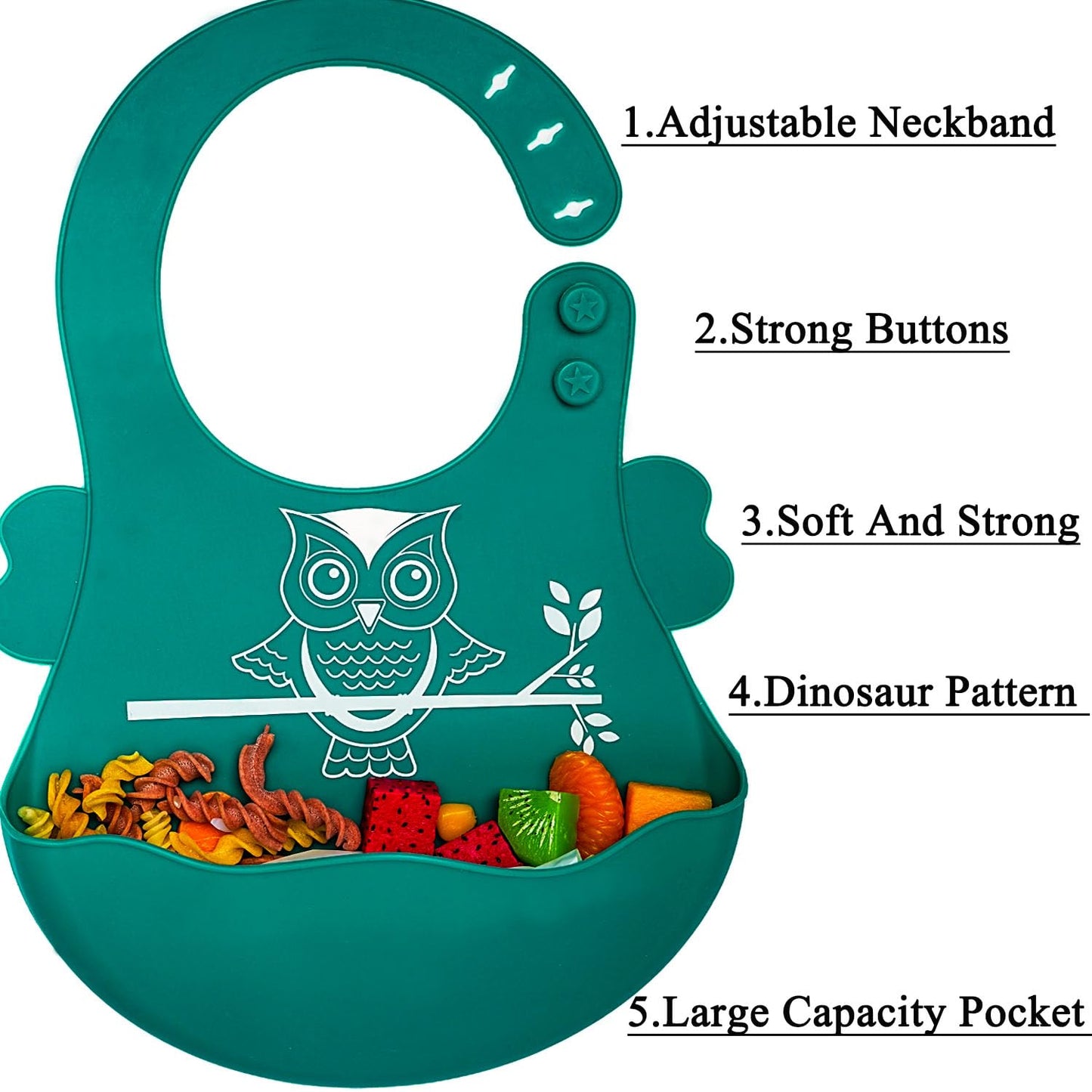 Silicone Suction Plates for Baby Toddler with Spoon Fork set Divided Dinosaurs Plates Self Feeding Training Baby Dinner Plate-Green Dinosaurs Plate Set