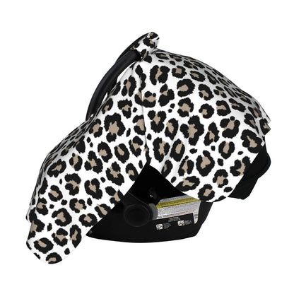 9CH Car Seat Covers for Babies, Peekaboo Opening Minky Car Seat Cover for Baby Mom Nursing Breastfeeding Covers, Winter Minky Baby Carrier Cover for Girls Boys (Black Star)