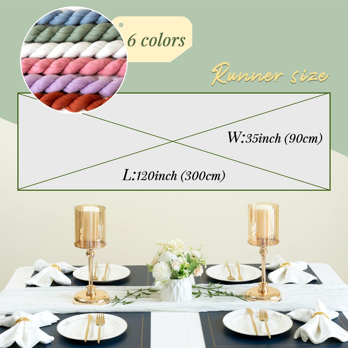 Light Pink Cheesecloth Table Runner 10ft Boho Rustic Gauze Cheese Cloth Spring Decor for Wedding Party Bridal Baby Shower Birthday Table Decorations