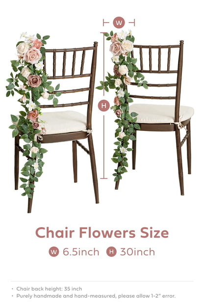Ling's Moment 10pcs Wedding Chair Decorations Aisle Floral Swag Artificial Pew Flowers Hanging Garland Pink Blush & Cream For Ceremony Reception Church Rose Floral Faux Arrangement Party Outdoor Decor