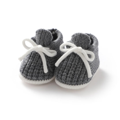 LAWKUL Baby Booties Knit Newborn Shoes Cozy First Walkers Infant Toddler Boots for Boy Girls 0-3 Months