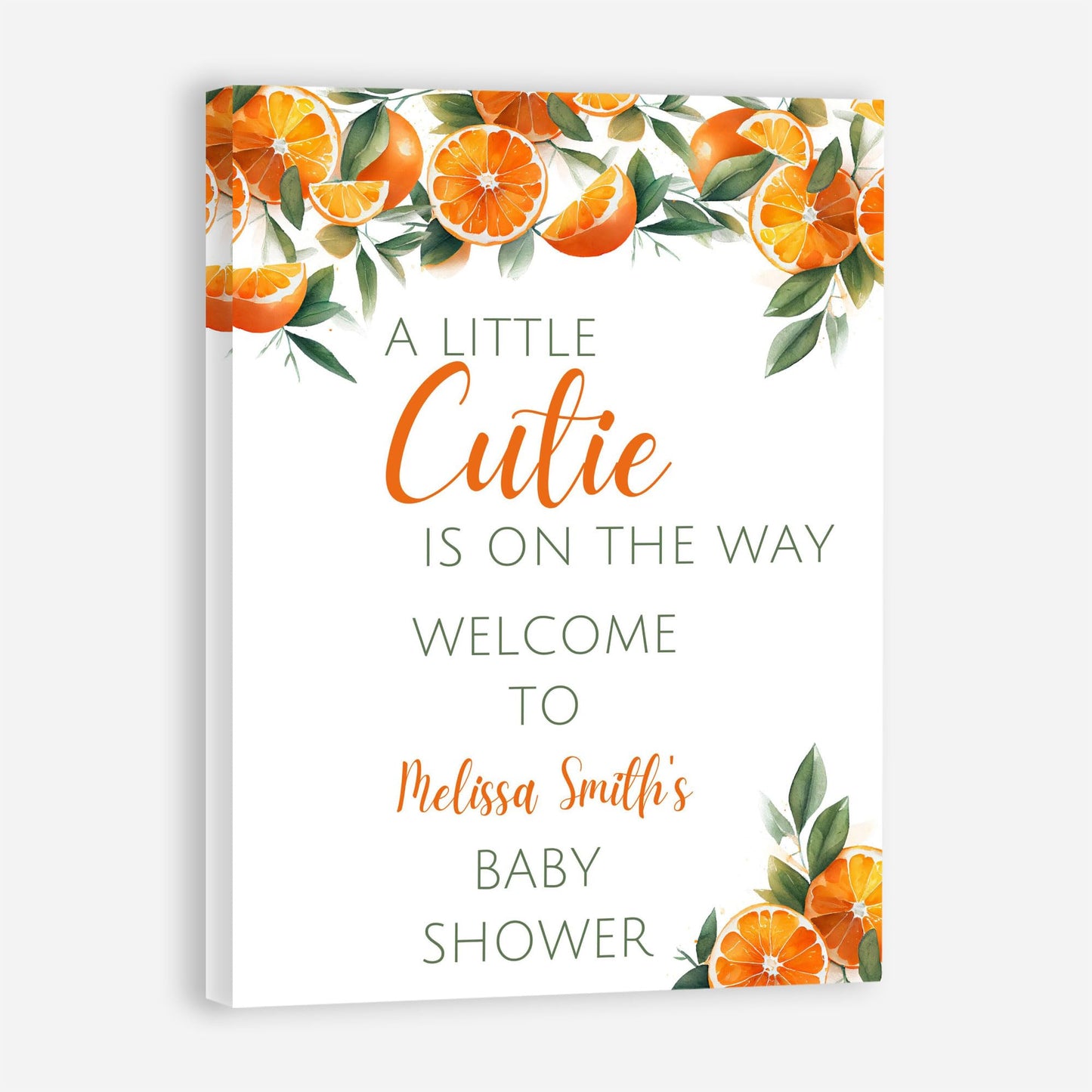 Personalized A Little Snowflake Is On The Way Welcome Sign, Pink, Girl, Winter Baby Shower Canvas