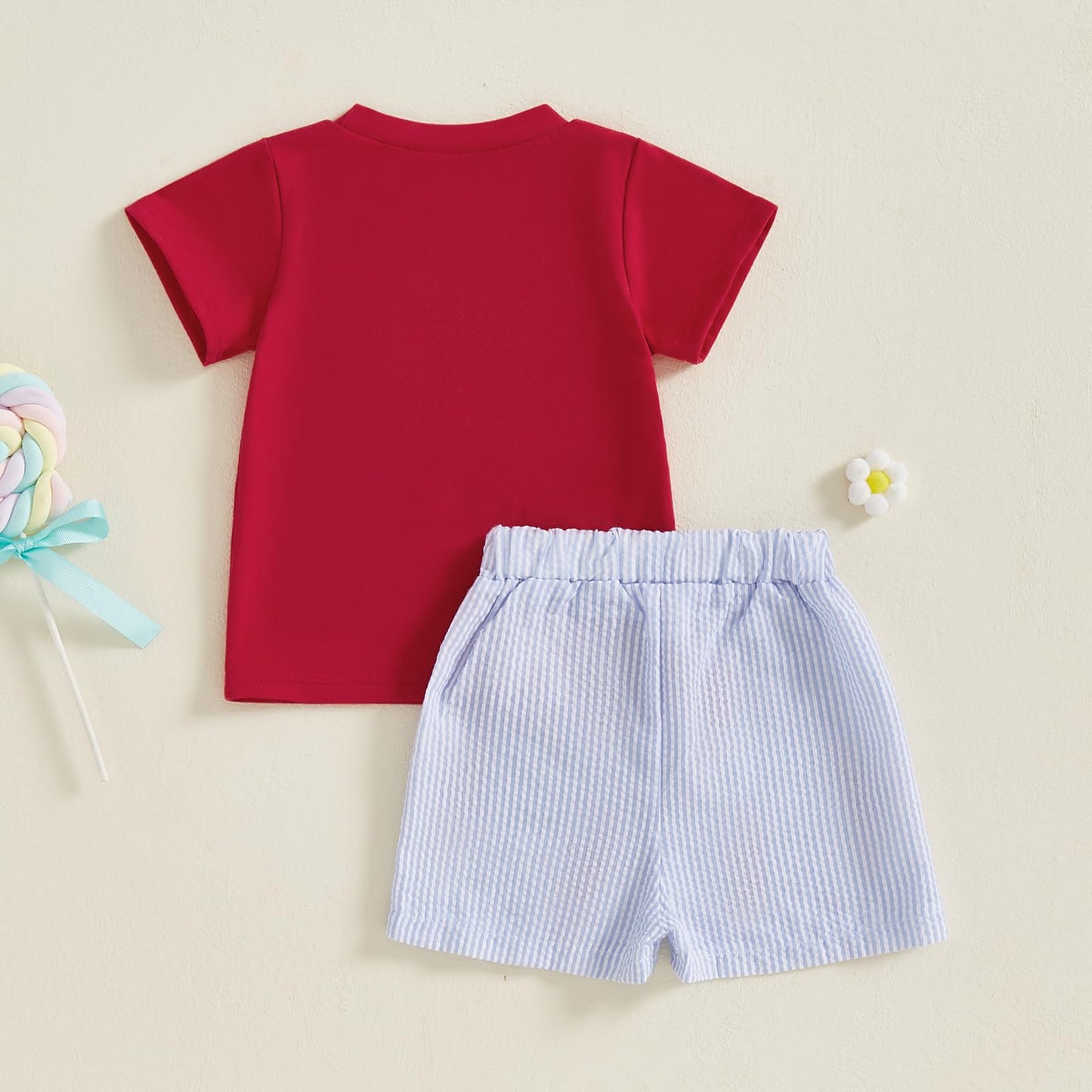 fhutpw Baby Toddler Boy Summer Clothes Embroidery Pattern Short Sleeve Tops & Casual Shorts 6 12 18 Months Outfits Sets