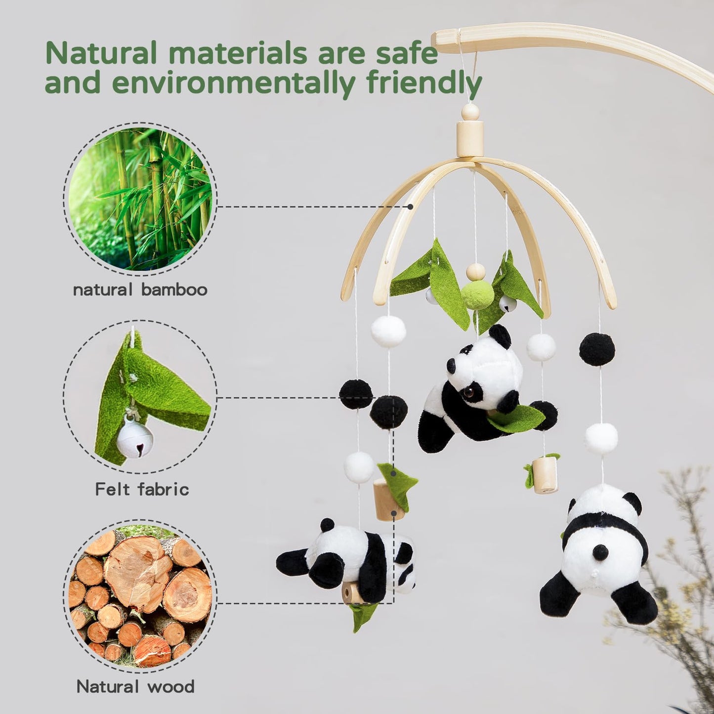 Baby Mobile for Crib, Nursery Mobile Decor, Bee Decoration for Infant, Soft Mobile for Boys and Girls