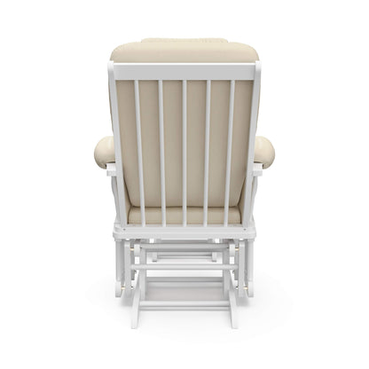 Storkcraft Tuscany Custom Glider and Ottoman with Free Lumbar Pillow (White/Slate Gray Swirl) - Cleanable Upholstered Comfort Rocking Nursery Chair with Ottoman
