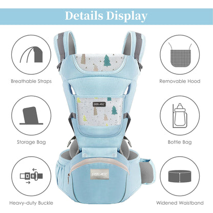 Baby Carrier Newborn to Toddler - Debark Baby Carrier with Hip Seat, 6-in-1 Adjustable Detachable Ergonomic Infant Carrier for Babies from 0-36 Months, Ideal for Baby Travel Essentials (Grey)
