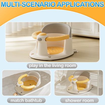 Baby Bath Seat for Babies 6 Months & up, Non-Slip Toddler Bath Seat for Baby & Newborn, Sit Up Bath Seat for Baby,Grey