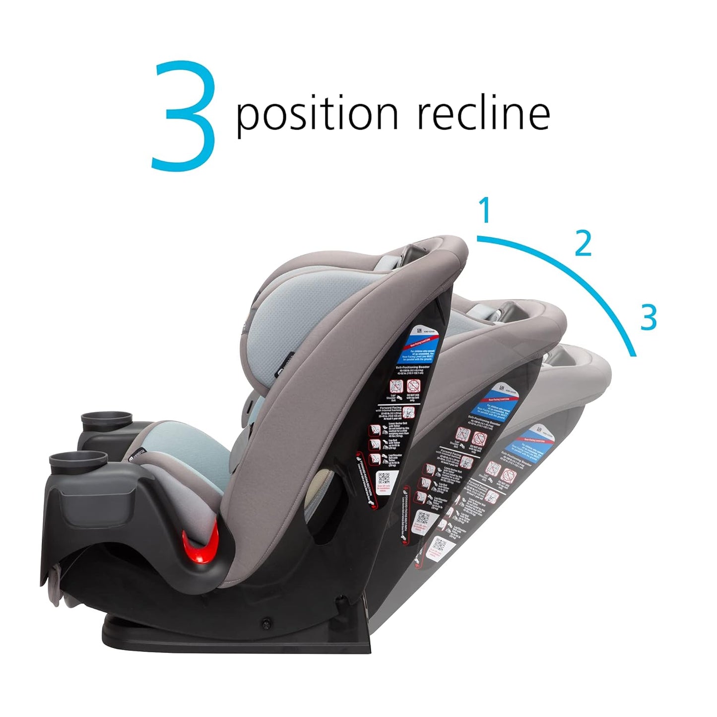 Safety 1st Grow and Go All-in-One Slim Convertible Car Seat, Rear Facing, 5-40 lbs, Forward Facing (30–65 lbs), High Back Booster Seat 40-100 pounds, Dunes Edge