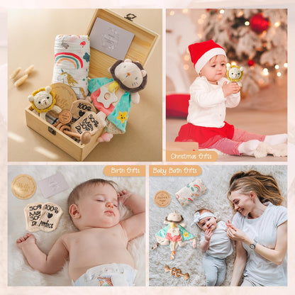 Bopoobo Baby Shower Gifts for Boys - New Born Gifts, Unique Essentials: Onesie, Blanket, Rattle, Lovey, Socks, Decision Coins, Milestone