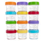WeeSprout Glass Baby Food Storage Jars w/Lids (8 oz, 8 Pack Set) Snack, Puree, Reusable Small Containers, Breast Milk, Fridge or Freezer, Microwave & Dishwasher Safe, Essential Must Have for Infants