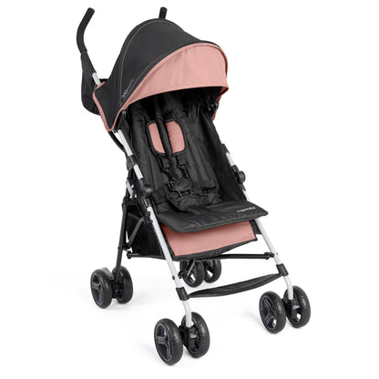 Summer by Ingenuity 3D Mini Convenience Stroller – Lightweight Stroller with Compact Fold, Multi-Position Recline, Canopy with Pop Out Sun Visor and More – Umbrella Stroller for Travel, Pink