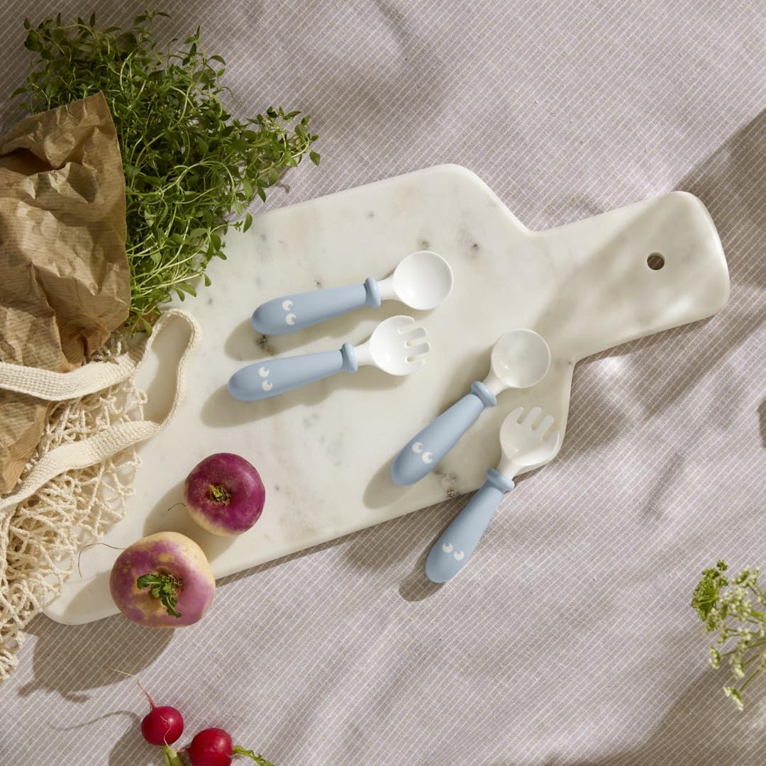BabyBjörn Baby Spoon and Fork, 4 pcs, Powder Green