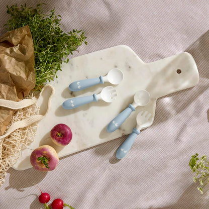BabyBjörn Baby Spoon and Fork, 4 pcs, Powder Green