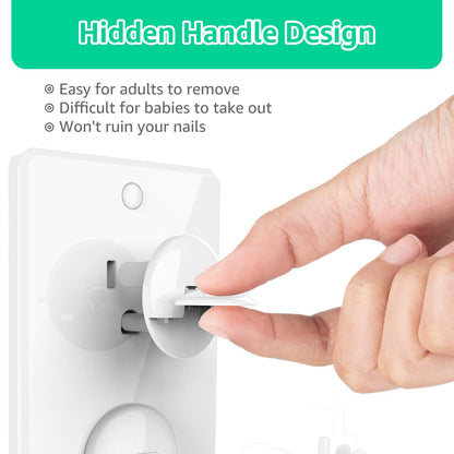 Mom's Choice Gold Awards Winner - Outlet Covers with Hidden Pull Handle Baby Proofing Plug Covers (45 Pack) 3-Prong Child Safety Socket Covers Electrical Outlet Protectors Kid Proof Outlet Cap