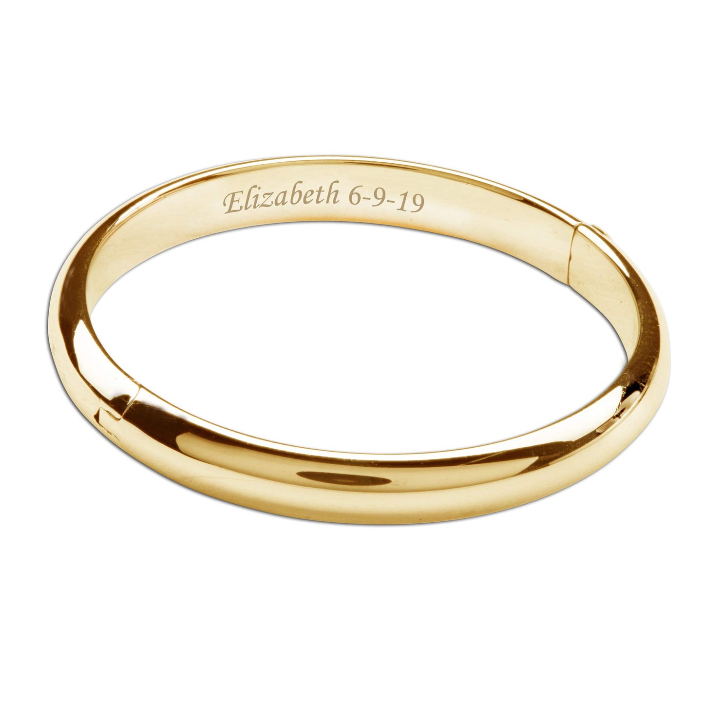 Personalized 14K Gold-Plated Baby Bangle Bracelet Gift for Infant, Toddler, Kids, Teens or Women Bracelet, Custom Jewelry with Engraved Name