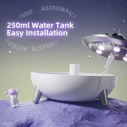 Mini USB Humidifier 220ml with LED Night Light, Small Cute Humidifier Bulit in Adorable Doll for Kids, Plant, Bedroom, Office, Desk, Babies Room, No Battery(Green-Huhu)