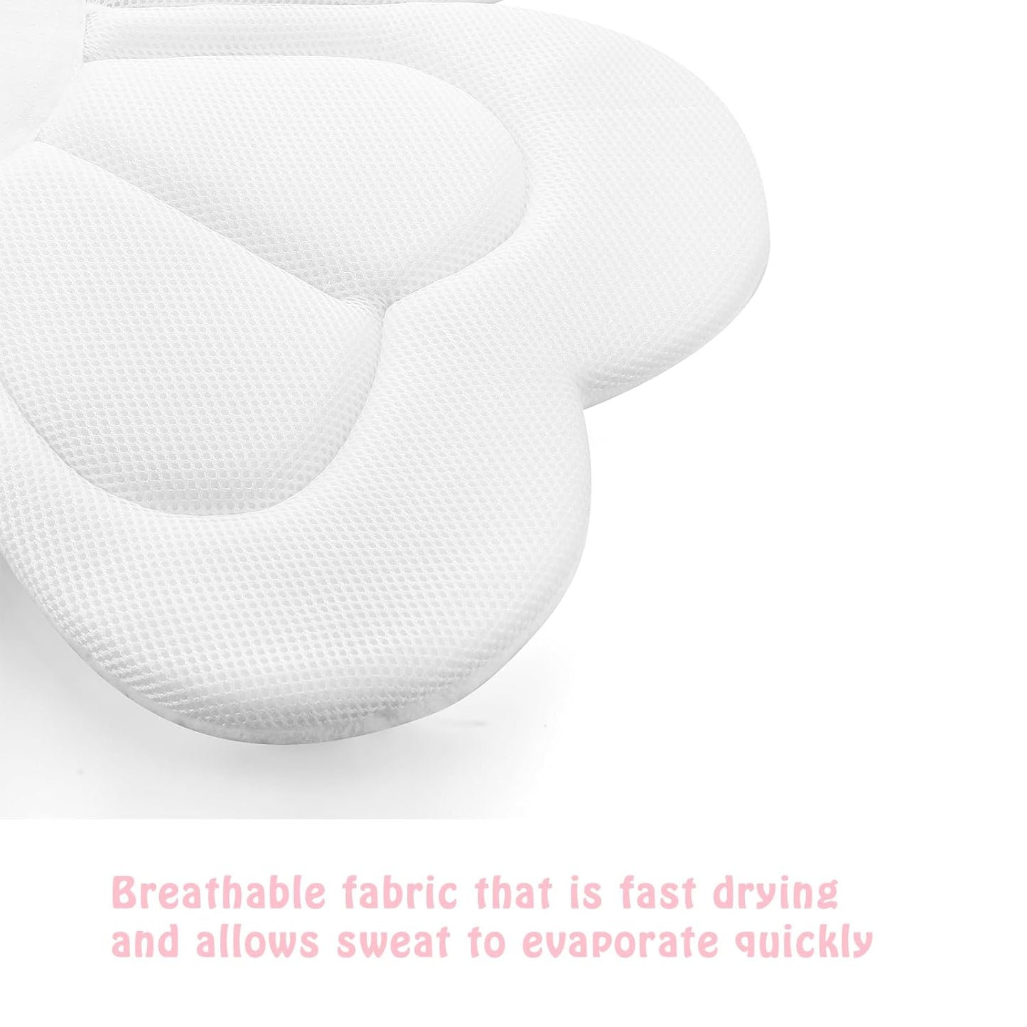 PandaEar Baby Bath Pad for Infant Newborn, Bath Baby Bath Seat to Toddler 0 to 6 Months and Up Soft Flower Petals for Sink Bathtub Essentials Shower Gift (Pink Heart)