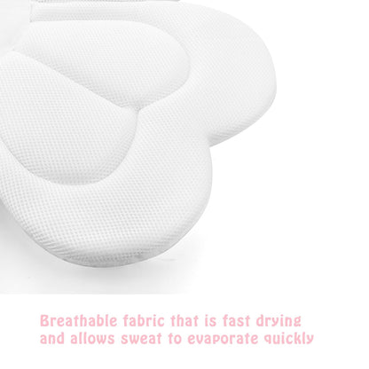 PandaEar Baby Bath Pad for Infant Newborn, Bath Baby Bath Seat to Toddler 0 to 6 Months and Up Soft Flower Petals for Sink Bathtub Essentials Shower Gift (Pink Heart)