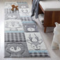 SAFAVIEH Carousel Kids Collection Area Rug - 5'3" Round, Grey & Ivory, Animal Design, Non-Shedding & Easy Care, Ideal for High Traffic Areas for Boys & Girls in Playroom, Nursery, Bedroom (CRK188B)