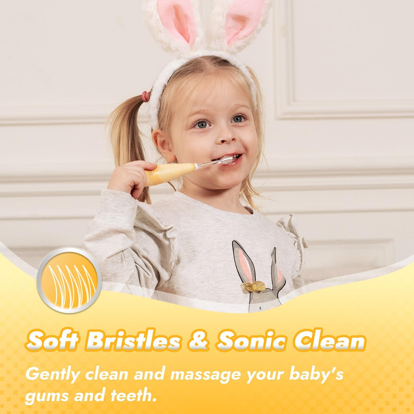 Papablic Toddler Sonic Electric Kids Toothbrush for Ages 1-3 Years, Baby Electric Toothbrush with Cute Penguin Cover and Smart LED Timer, 2 Brush Heads (Pippin)