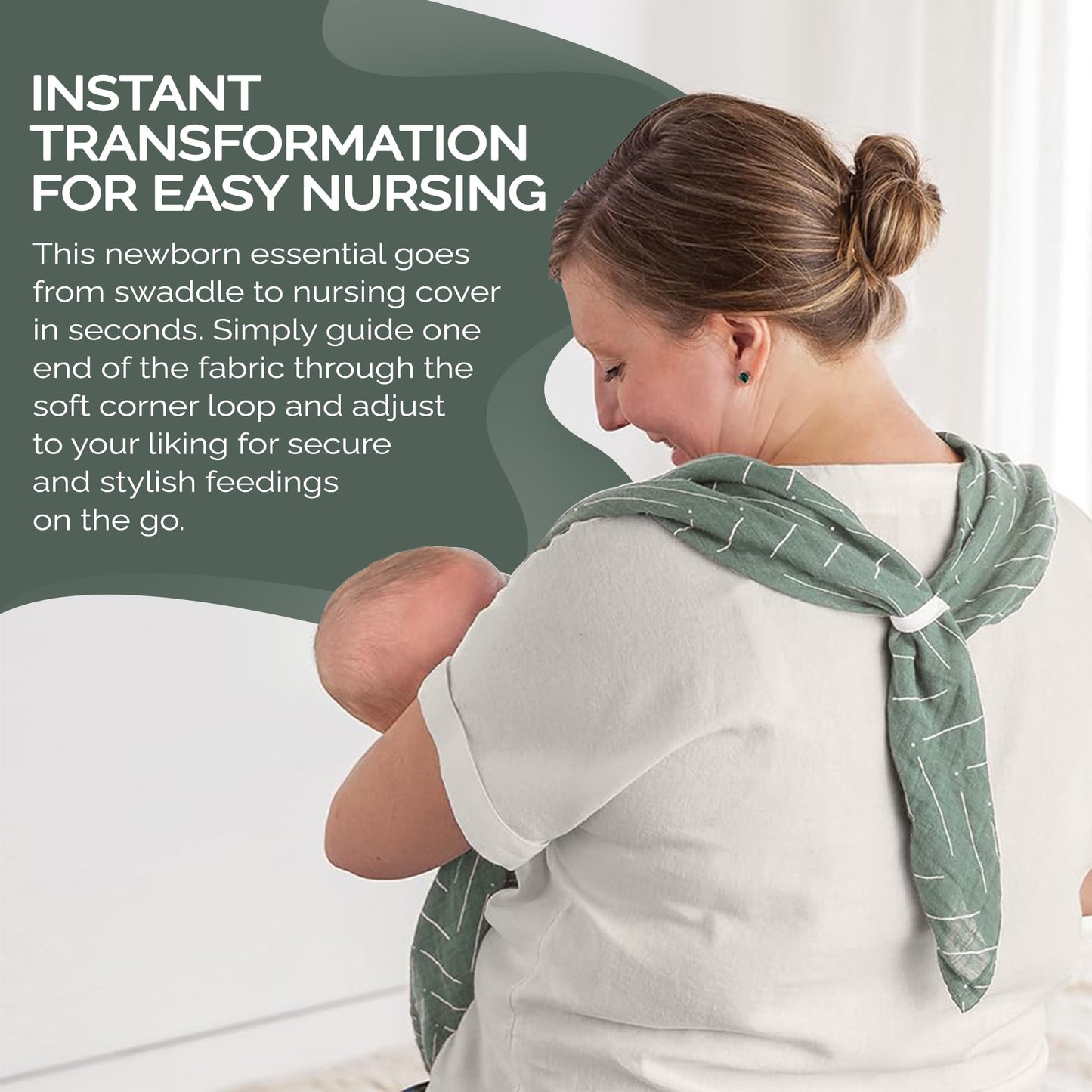 Itzy Ritzy Breastfeeding Boss Multi-Use Cover – A Nursing Cover, Swaddle, Car Seat Cover, Tummy Time Mat & Burp Cloth All in One – Made of Soft Muslin Fabric & Measures 47” x 47” (Taupe Stripe)