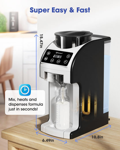 Instant Formula Maker, Fast and Customizable Formula Dispenser Machine with Accurate Temperature Control for Baby, Automatic Powder Blending for All Brands of Bottles and Formula, White