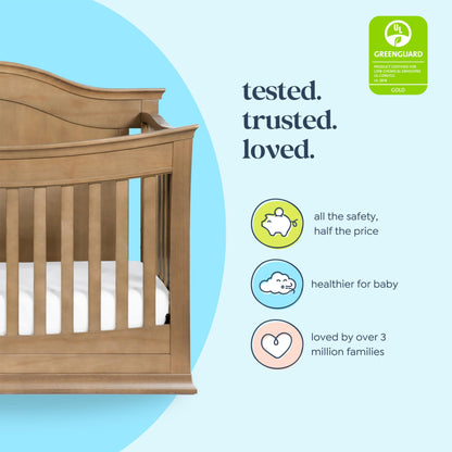 DaVinci Meadow 4-in-1 Convertible Crib in White, Greenguard Gold Certified
