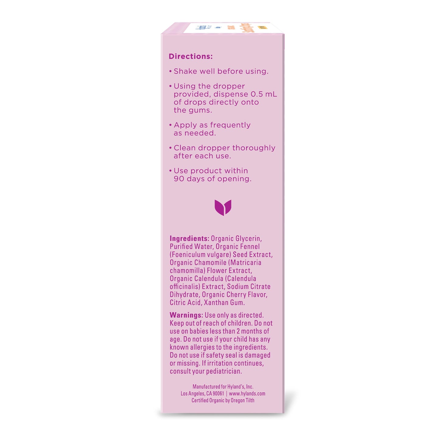Hyland's Baby Organic Daytime and Nighttime Soothing Drops Combo Pack, Drops for Oral Discomfort, 2 oz.