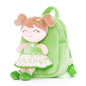 Gloveleya Toddler Backpack Baby Ballerina Girl Gifts Plush Curly Hair Ballet Backpack - Black Blonde 9 inches