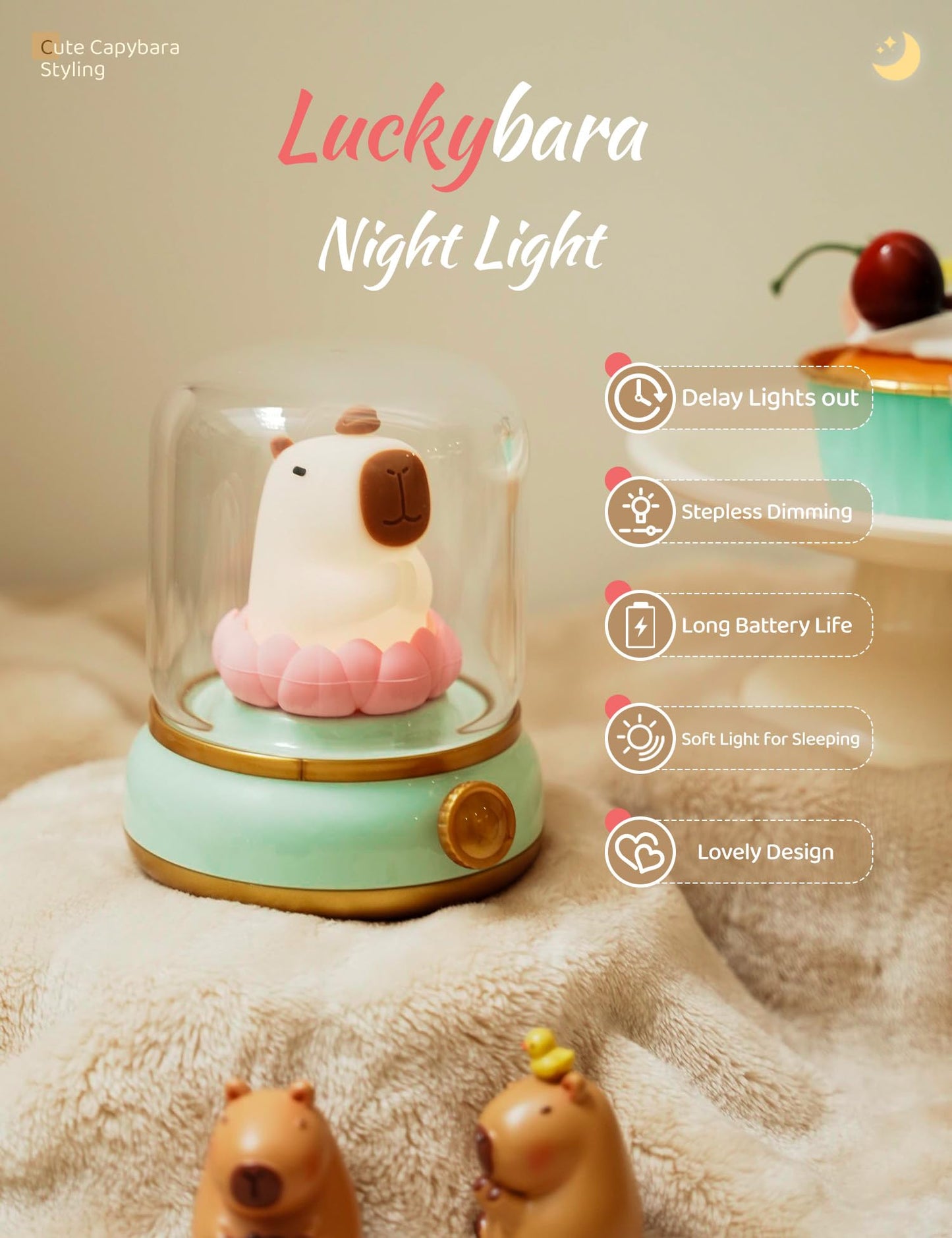 Cute Chibi Flame Lamp, Anime Cozy Lights, Retro Rechargeable Night Light, Decor, Cute Desk Accessories, Gifts