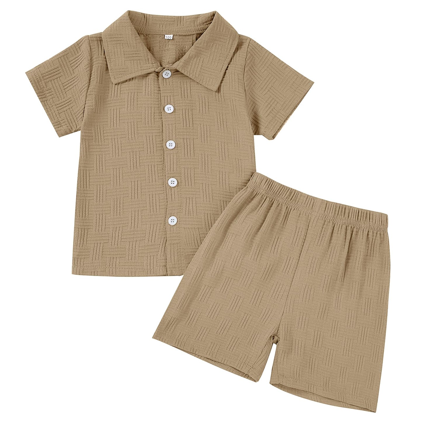U·nikaka Baby Boys 2 Piece Summer Outfits Casual Toddler Short Sets Little Boys Button Down Shirts Tops and Shorts 2-6Y