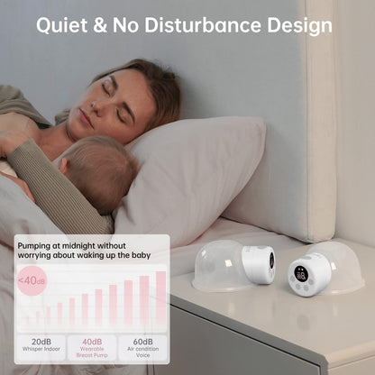TSRETE Double Wearable Breast Pump, Electric Hands-Free Breast Pumps with 2 Modes, 9 Levels, LCD Display, Memory Function Rechargeable Milk Extractor-24mm Flange, Pink