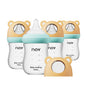 Natural Glass Baby Bottle for Breastfeeding Babies, 5.4oz Anti-Colic Baby Bottle with Natural Response Nipple(S), Clear, Wide Neck, 2 Pack, 1 Months+
