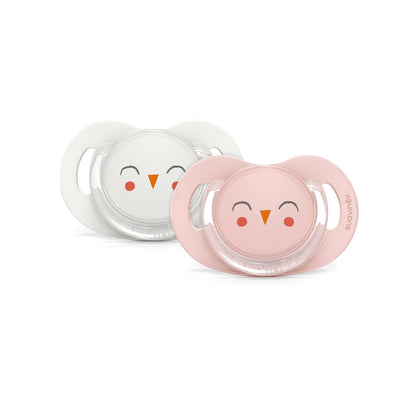 Suavinex Bonhomia SX PRO Physiological Pacifier, Supports Breastfeeding Babies, Pacifiers 18+ Months, 2 Pack Baby Pacifier, Baby Accessories, (Pink/Beige)