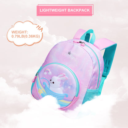 Toddler Backpack for 1-3 Year Old Girls & Boys Waterproof 3D Animal Cartoon Rabbit Design Kids Travel Backpack Lightweight Preschool Daycare Bag with Adjustable Straps(Little White Rabbit)