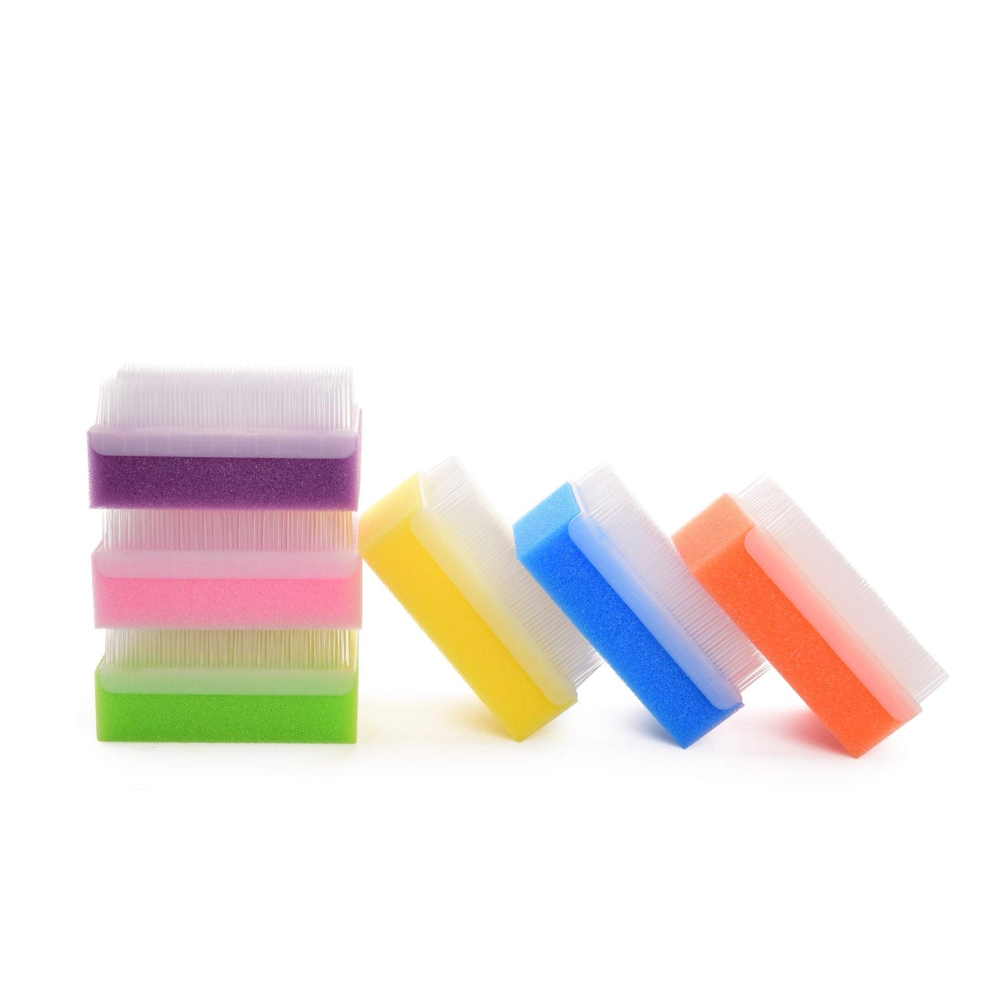 Special Supplies (6 Pack) Baby Bath Sponges Soft Foam Sensory Scrubber with Cradle Cap Bristle Brush - Body, Hair, and Scalp Cleaning - Gentle on Infant, Toddler Sensitive Skin - Great Sensory Feel