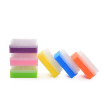Special Supplies (6 Pack) Baby Bath Sponges Soft Foam Sensory Scrubber with Cradle Cap Bristle Brush - Body, Hair, and Scalp Cleaning - Gentle on Infant, Toddler Sensitive Skin - Great Sensory Feel