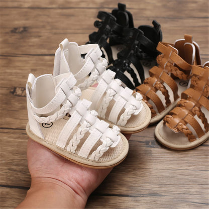 LAFEGEN Baby Boys Girls Summer Sandals 2 Straps Anti Slip Soft Sole Beach Infant Shoes Toddler First Walker Newborn Crib Shoes(3-18Months)