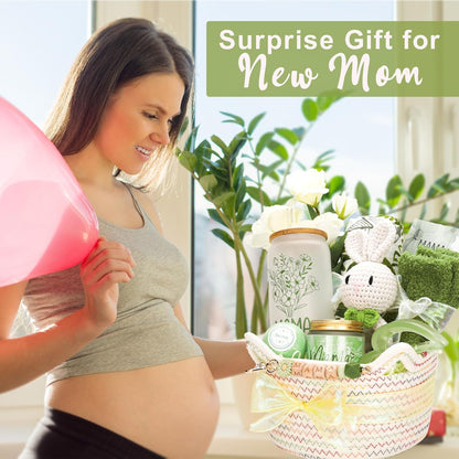 New Mom Gifts,Baby Girl Boy Gifts,Baby Shower Gift for Mom and Baby,Pregnancy Gift for Expecting Mommy,9-Piece Care Basket for First-Time Moms