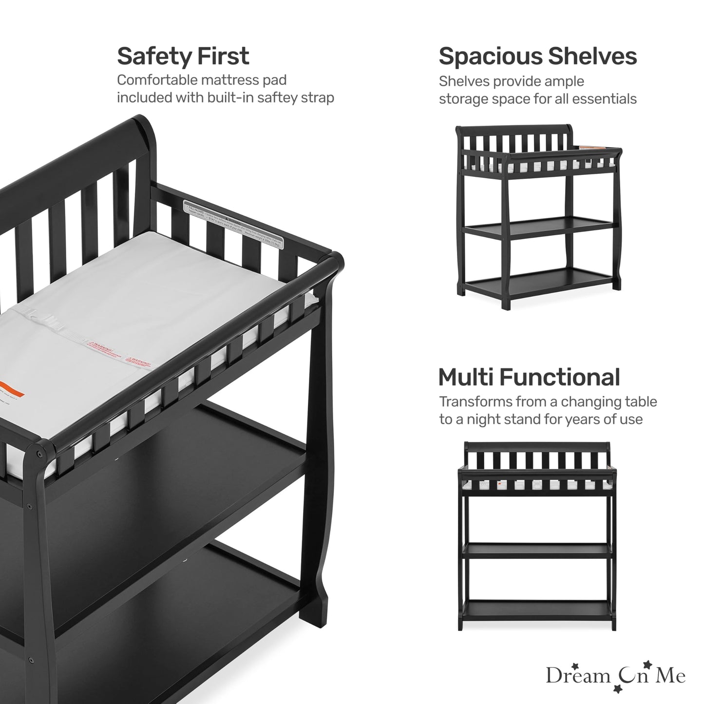 Dream On Me Ashton Changing Table, Natural, 34x20x40 Inch (Pack of 1)