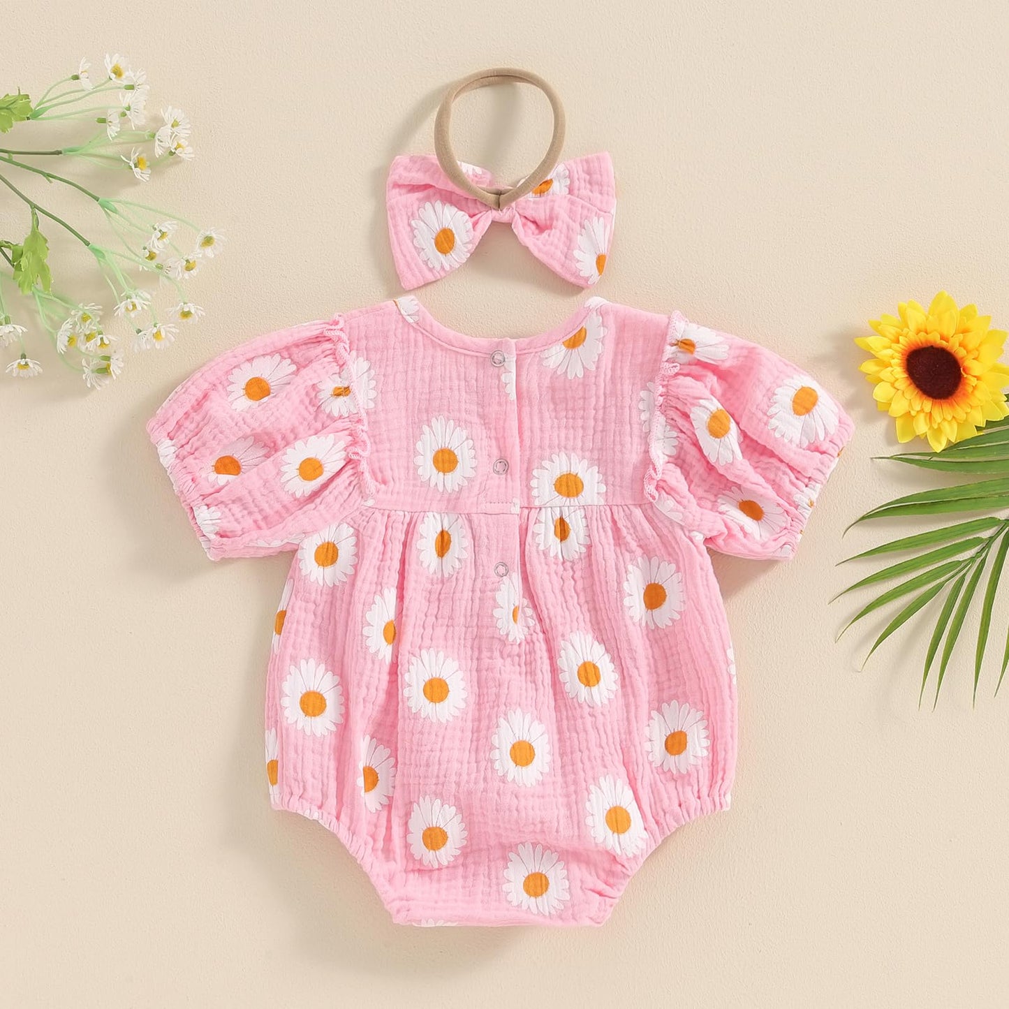 FIOMVA Summer Chicken Baby Clothes Newborn Baby Girl Farm Outfit Toddler Short Sleeve Bubble Romper Infant Bodysuit