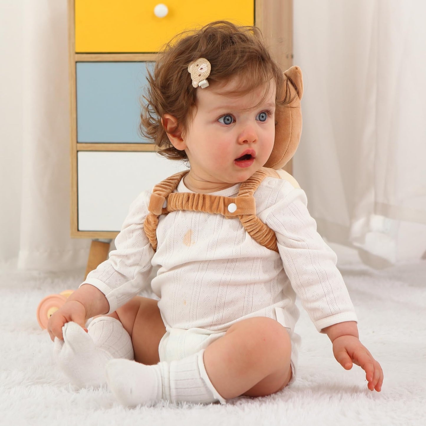 Baby Head Protector Backpack -Soft & Lightweight Pads - Prevents Bebes Backward Fall Astronauts Plush Stuffed