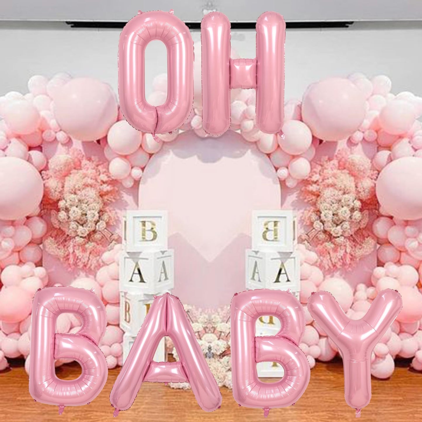 40 Inch Beige OH BABY Balloon for Baby Shower, Large Cream White Oh Baby Balloons Letters with Ribbon, Neutral Ivory Alphabet Oh Baby Balloon Banner Sign for Gender Reveal Backdrop Party Decorations