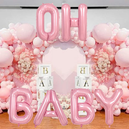 40 Inch Beige OH BABY Balloon for Baby Shower, Large Cream White Oh Baby Balloons Letters with Ribbon, Neutral Ivory Alphabet Oh Baby Balloon Banner Sign for Gender Reveal Backdrop Party Decorations