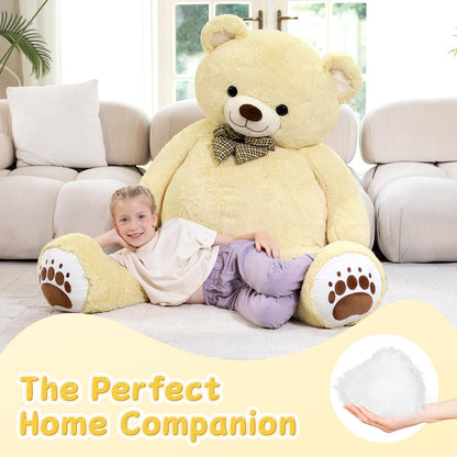 6ft Giant Teddy Bear Stuffed Animal, 72" Life Size Pink Teddy Bear Plush Toy, Cuddly Stuffed Bear Gift for Girlfriend, Wife, Kids at Birthday Valentine's Day, Christmas, Baby Shower Decor