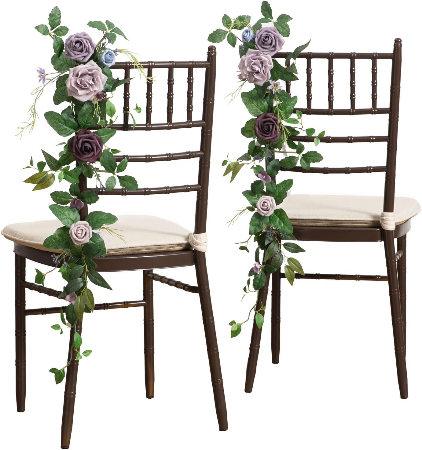 Ling's Moment 10pcs Wedding Chair Decorations Aisle Floral Swag Artificial Pew Flowers Hanging Garland Pink Blush & Cream For Ceremony Reception Church Rose Floral Faux Arrangement Party Outdoor Decor