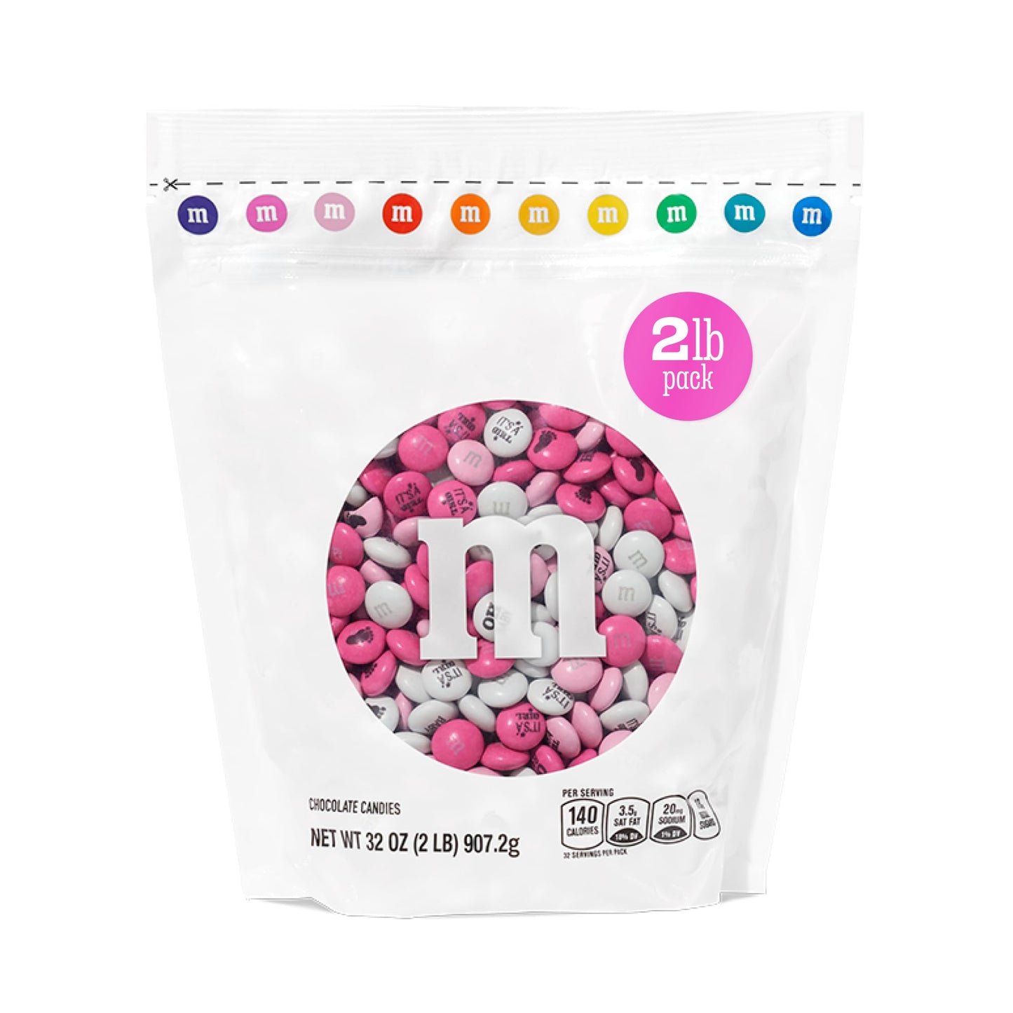 M&M'S World It's A Boy Milk Chocolate Candy 2lb Bag with White and Blue M&M'S for Baby Boy Showers Gender Reveal Parties and Baby Celebration Favors