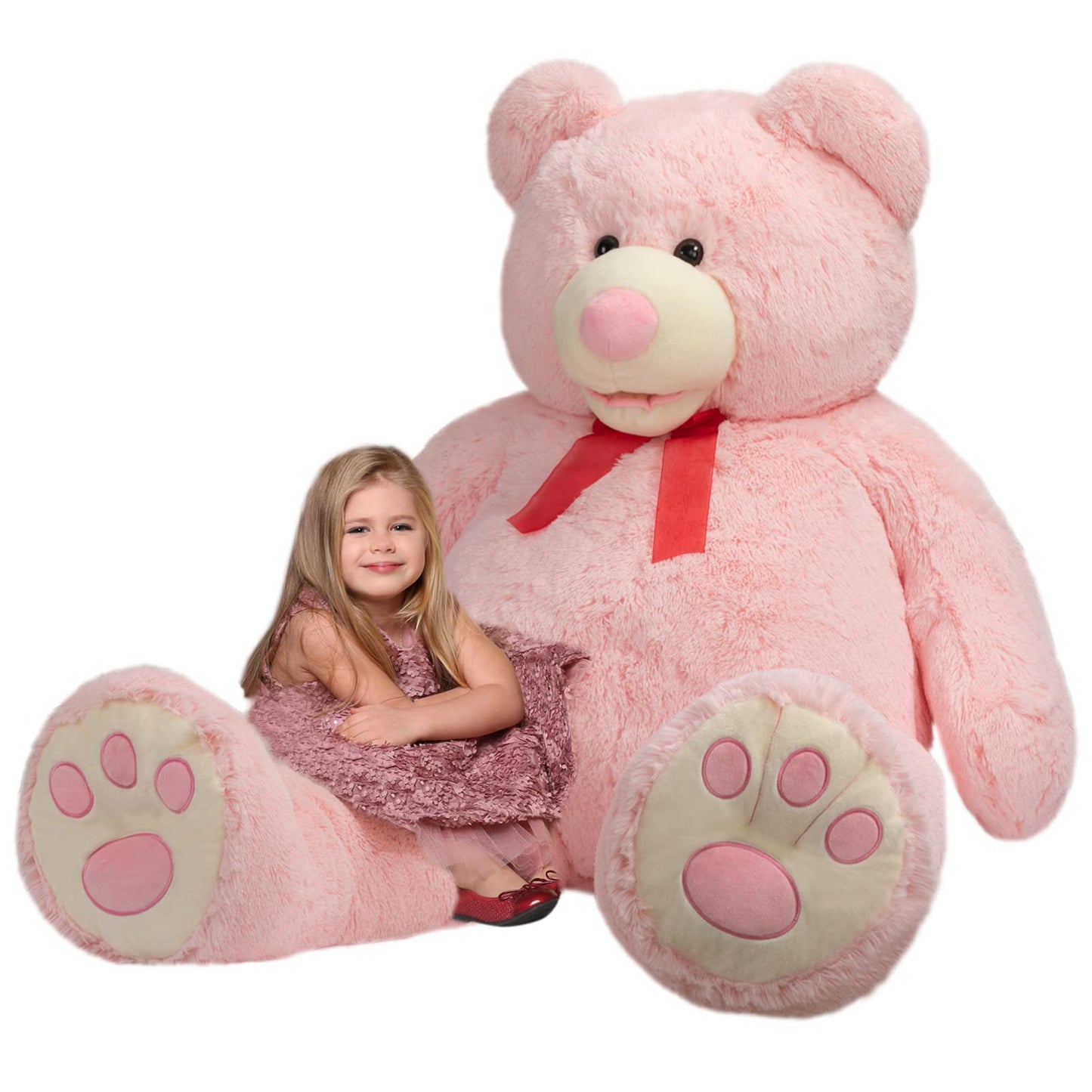 HollyHOME 6ft Teddy Bear Giant Teddy Bear Stuffed Animal with Embroidered Paws Holiday Valentine's Toy Gift for Girlfriend Kids 72 inches Brown