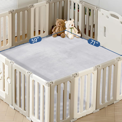 Thick Baby Play Mat for Floor,50 x 50 Playpen Mat,Tummy Time Foam Mat,Ultra Soft Support & Plush Feel,Easy Care with Non-Slip Cushioned for Infant,Kids and Toddler Crawling,Beige